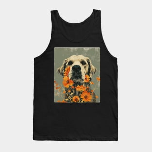 Golden Retriever dog Flowers Photo Art Design For Dog Onwer Tank Top